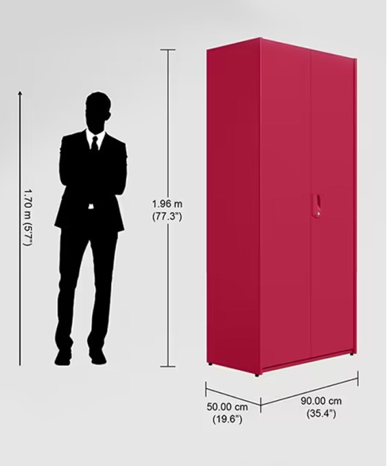 Neolite 2-Door Steel Almirah (Textured Blush Red) 1-Year Warranty, 4 Shelves, 1 Locker
