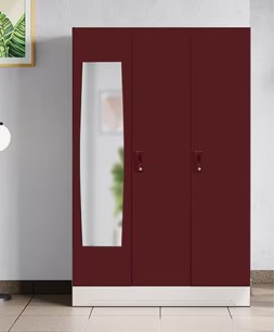 Slimline 3 Door M1 Steel Almirah Locker, Russet Color