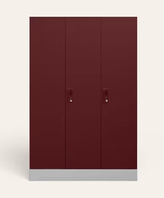 Neolite 3-Door Steel Almirah (Textured Blush Red) 1-Year Warranty, 5 Shelves, 1 Locker