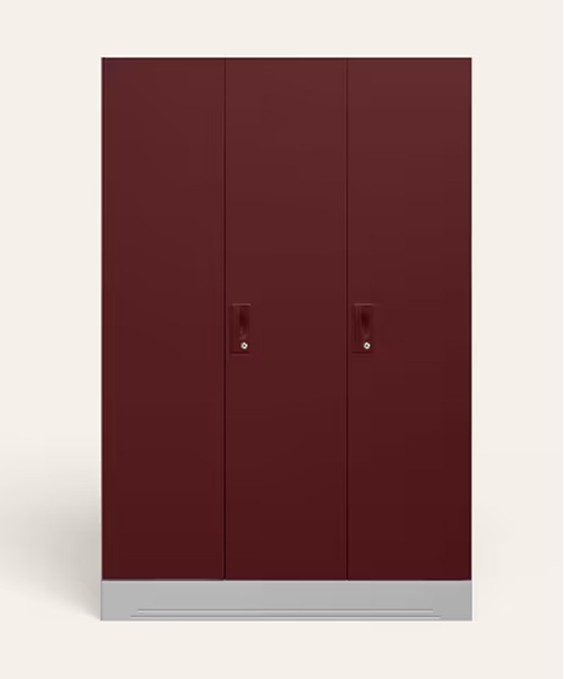 Slimline 3 Door Steel Almirah Locker, Russet Color
