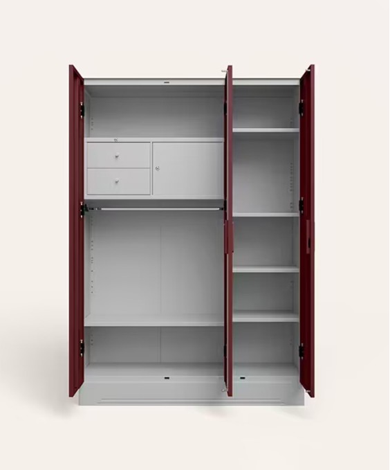 Slimline 3 Door Steel Almirah Locker, Russet Color