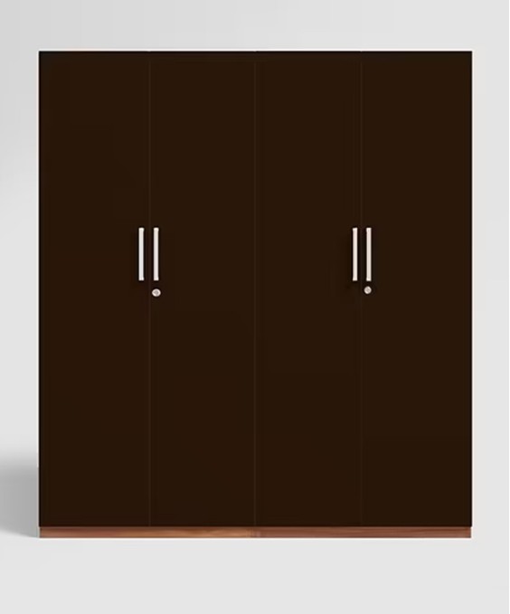 Kalista V2 4 Door Engineered Wood Wooden Wardrobe in Cinnamon Dark brown Color 1 Year Warranty, 1 Drawer