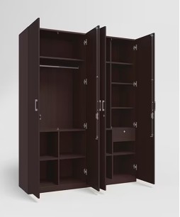 Kalista V2 4 Door Engineered Wood Wooden Wardrobe in Cinnamon Squadro Color 1 Year Warranty, 1 Drawer