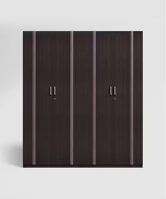 Kalista V2 4 Door Engineered Wood Wooden Wardrobe in Zurina Cola Color 1 Year Warranty, 1 Drawer