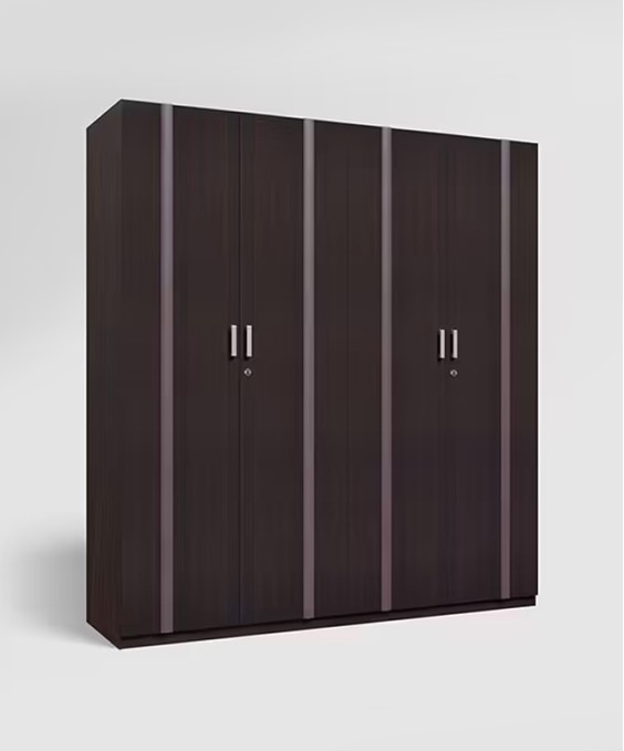 Kalista V2 4 Door Engineered Wood Wooden Wardrobe in Zurina Cola Color 1 Year Warranty, 1 Drawer