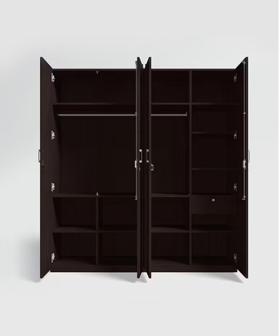 Kalista V2 4 Door Engineered Wood Wooden Wardrobe in Zurina Cola Color 1 Year Warranty, 1 Drawer