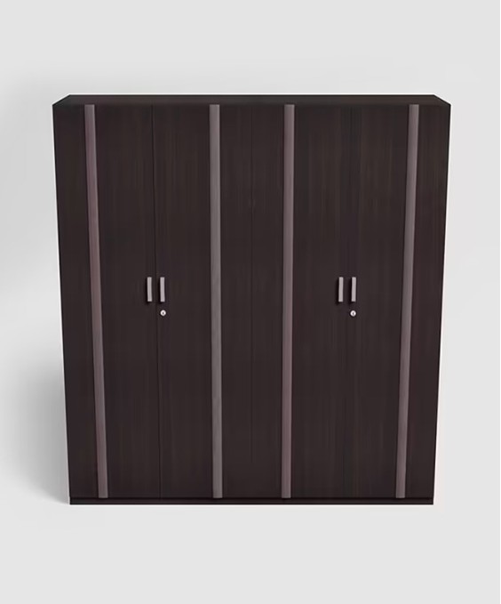 Kalista V2 4 Door Engineered Wood Wooden Wardrobe in Zurina Cola Color 1 Year Warranty, 1 Drawer