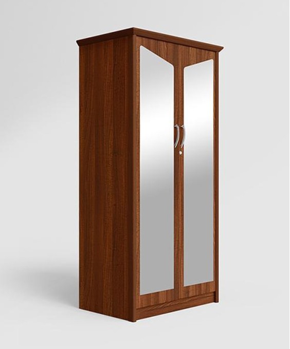 Adriana 2 Door Wardrobe (With Mirror, Walnut)