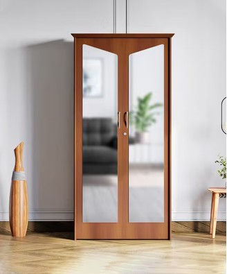 Adriana 2 Door Wardrobe (With Mirror, Walnut)