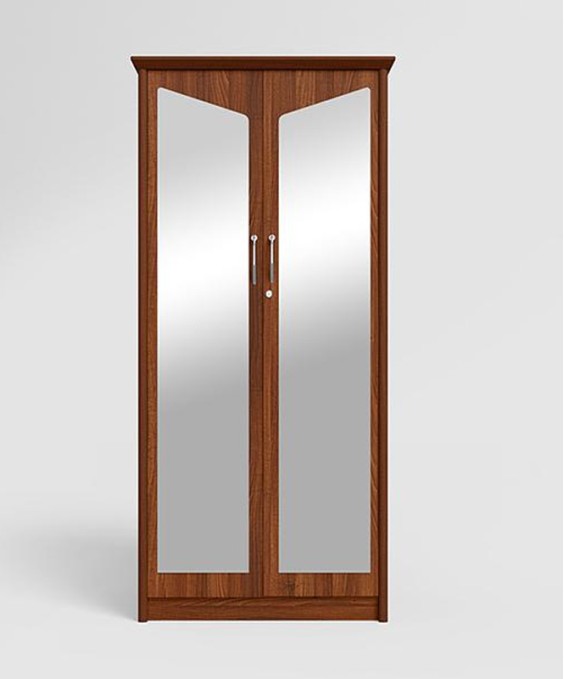 Adriana 2 Door Wardrobe (With Mirror, Walnut)