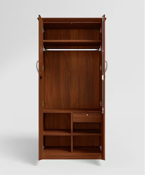 Adriana 2 Door Wardrobe (With Mirror, Walnut)