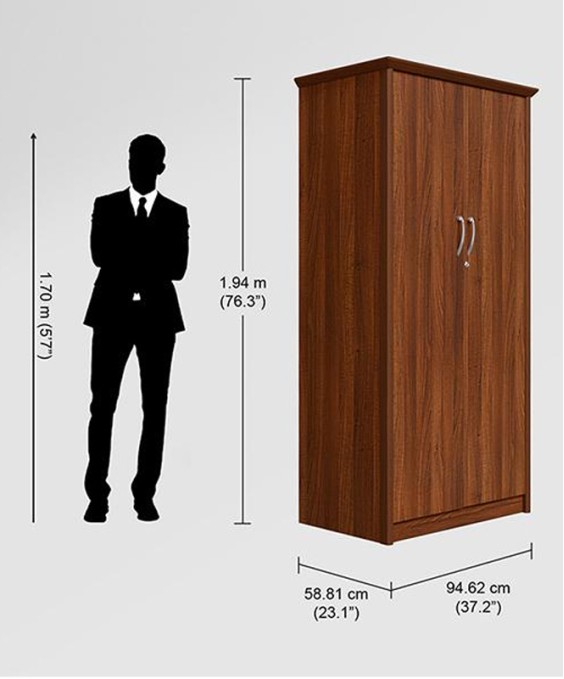 Adriana 2 Door Wardrobe (Walnut)