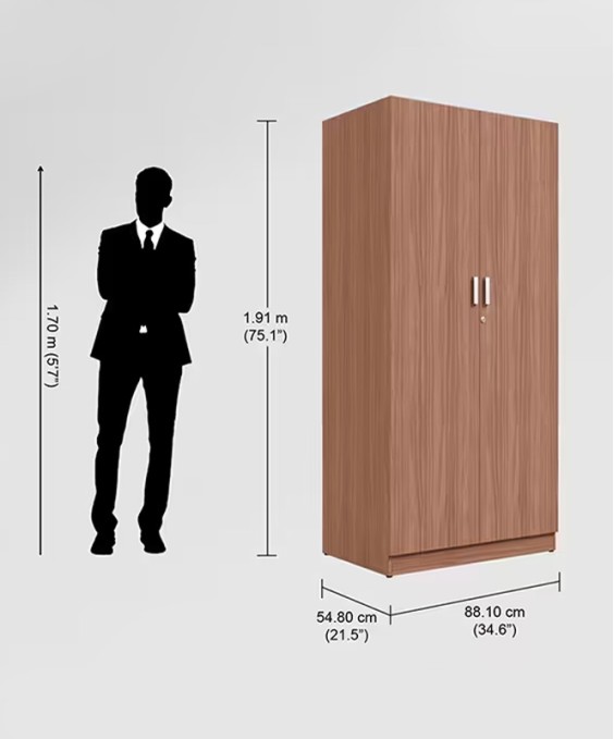 Grove 2 Door Wardrobe (Brown)