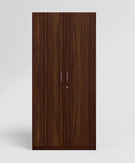 Stack 2 Door Engineered Wood Wardrobe (Brown) 1-Year Warranty, 2 Shelves, 1 Drawer
