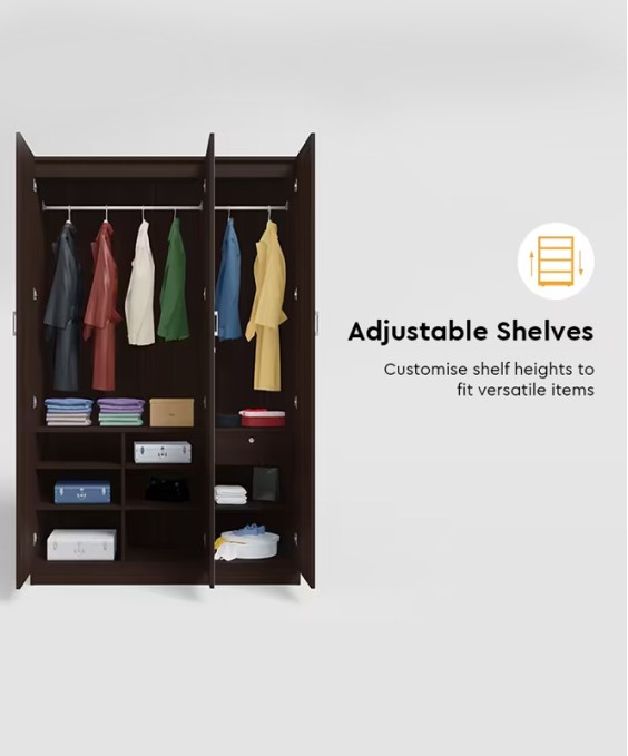 Vurv V2 3 Door Wooden Wardrobe (Colarain) 1 Year Warranty
