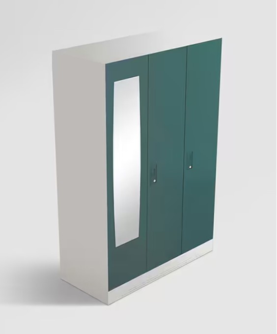 Slimline 3 Door M1 Steel Almirah (Locker & Drawer, Tex Sea Pine)