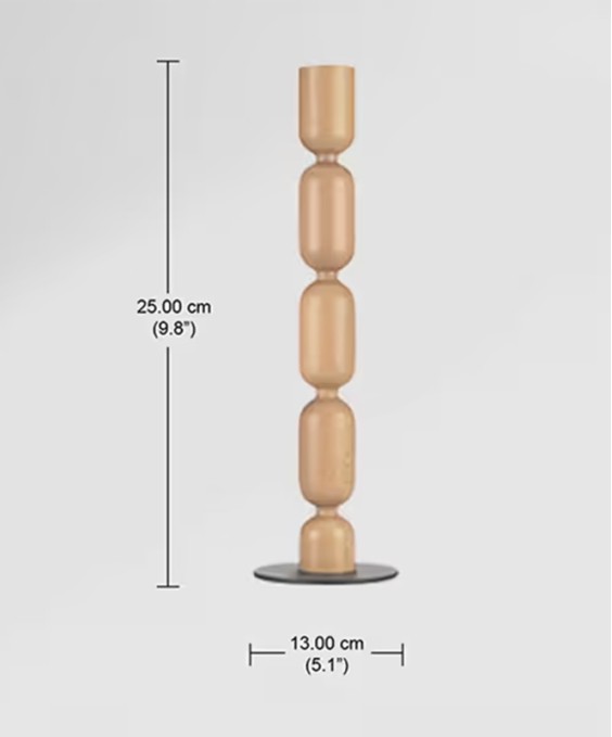 Steak Table Lamp Metal, Natural Wood