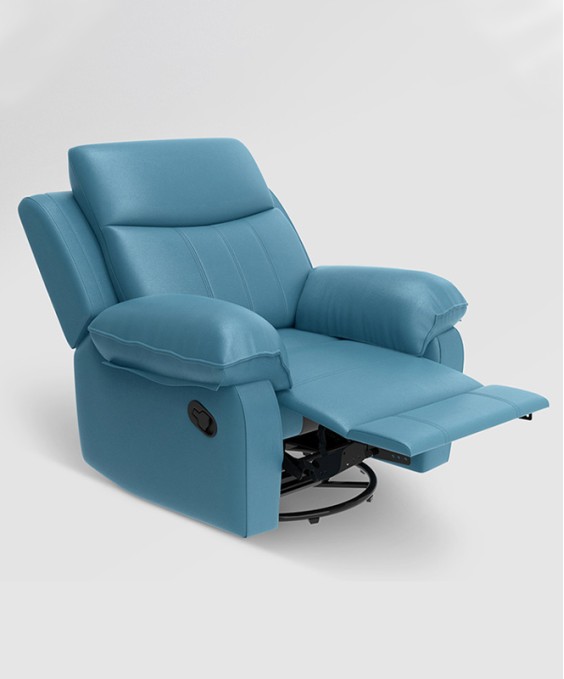 Alantra 1 Seater Recliner (Leatherette, Blue)