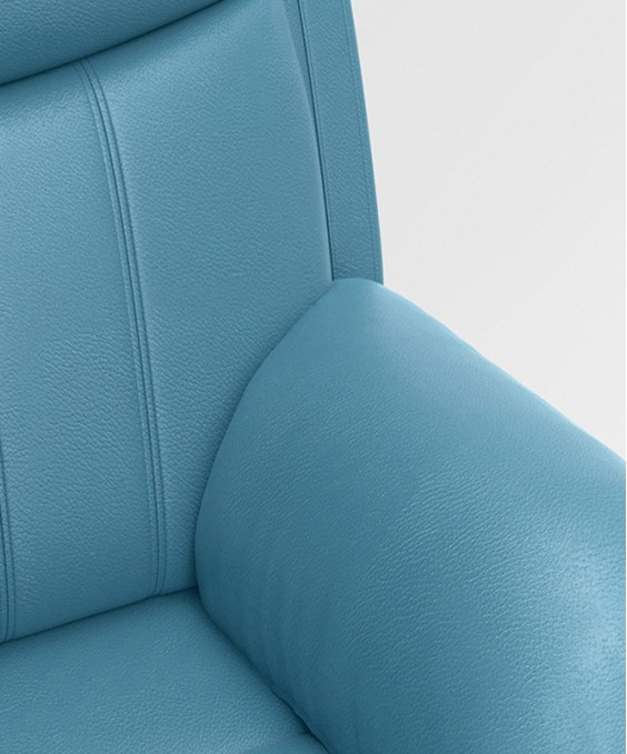 Alantra 1 Seater Recliner (Leatherette, Blue)