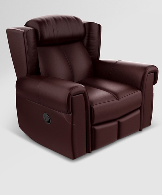 Clermont 1 Seater Recliner (Leatherette, Brown)