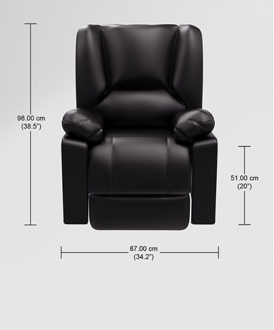 Rhine V3 1 Seater Recliner (Synthetic Leather, Brown)