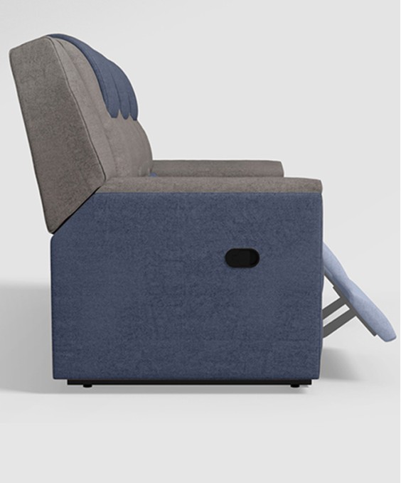 Sumo 3 Seater Recliner (Fabric, Blue Grey)