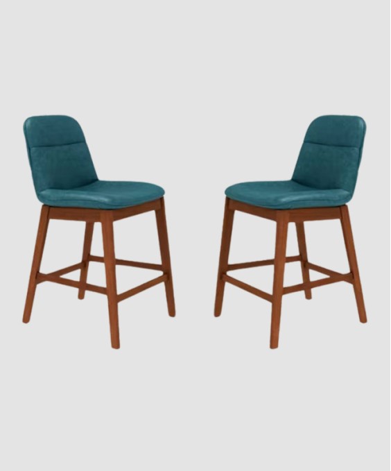 Zara Bar Chair (Set of 2, Dark Green)