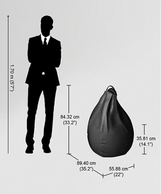 Comfy Bean Bags - XL (Black Color)