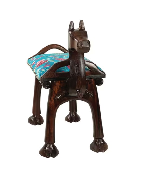 India Circus Teal Floral Galore Camel Pouffe (By Krsnaa Mehta)