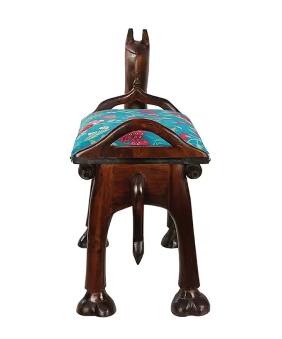 India Circus Teal Floral Galore Camel Pouffe (By Krsnaa Mehta)