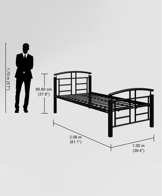 Fiona Modular Single Bed (Black)