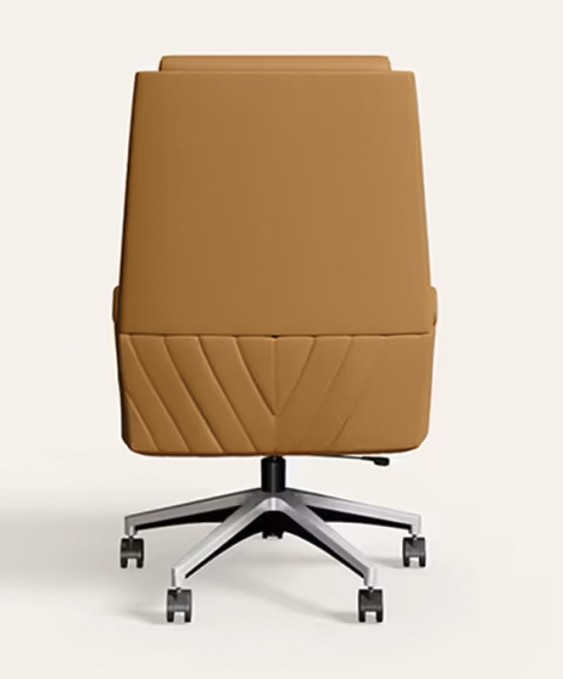 Emerald High Back Leather Ergonomic Office Chair (Tan) (1 Year Warranty, Adjustable Armrest)