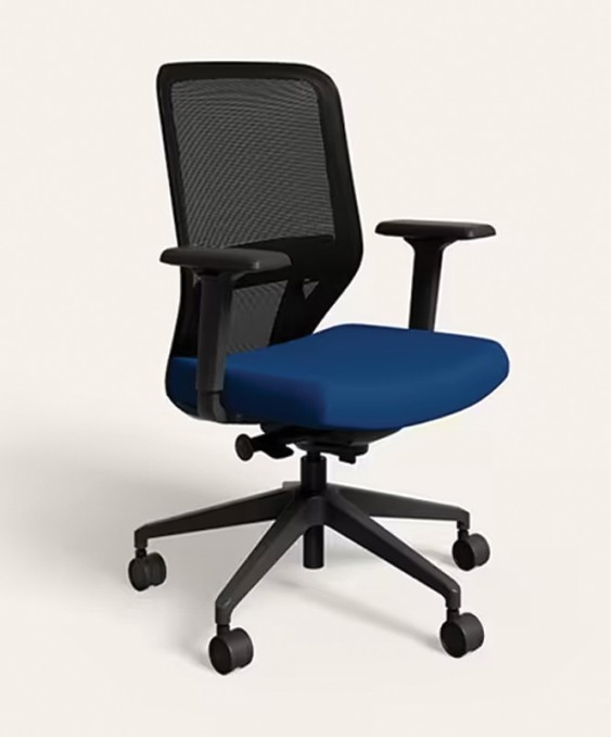 Greta 2.0 Mid Back Fabric Ergonomic Office Chair (Royal Blue with Black Body) (1 Year Warranty, Adjustable Armrest)