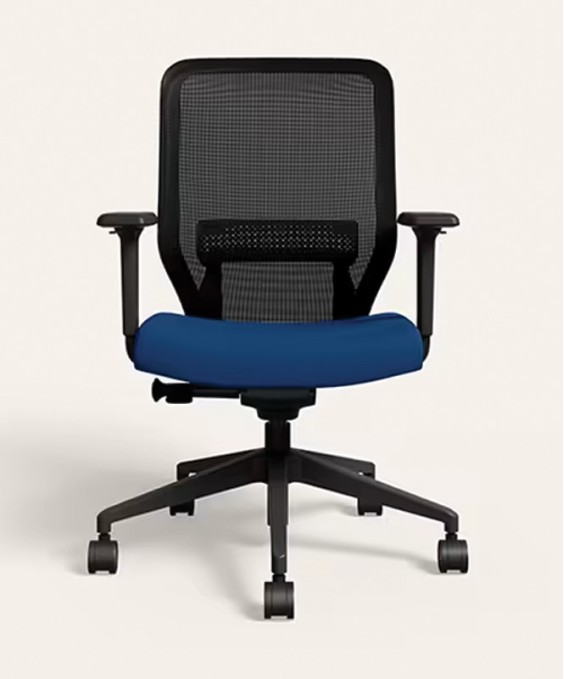 Greta 2.0 Mid Back Fabric Ergonomic Office Chair (Royal Blue with Black Body) (1 Year Warranty, Adjustable Armrest)