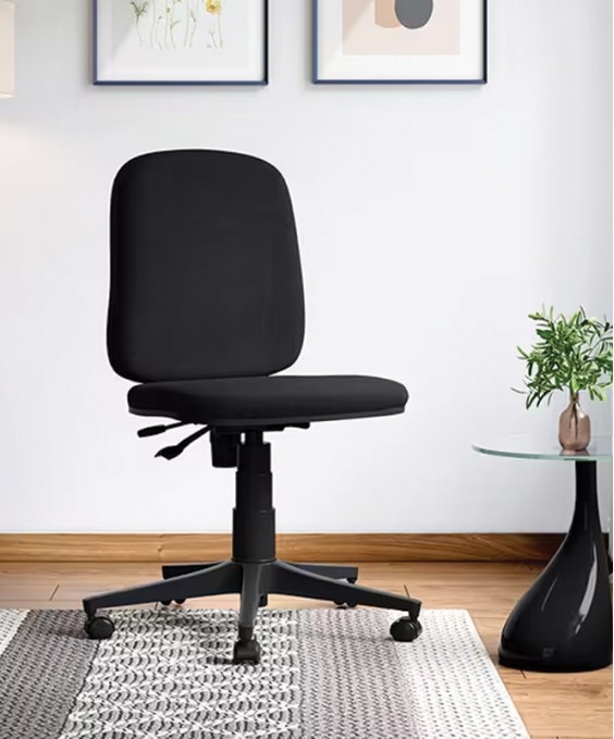 Learn Fabric Adjustble Height Revolving Study Chair (Black)