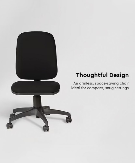 Learn Fabric Adjustble Height Revolving Study Chair (Black)