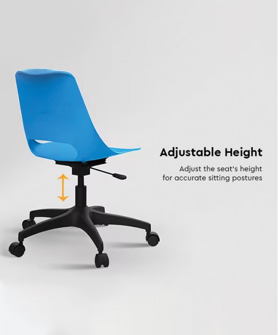 Shine 360 Adjustble Height Revolving Chair (Azure Blue, Sizemark 6)