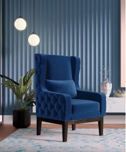 Creta Wing Chair (1 Seater, Fab Blue)