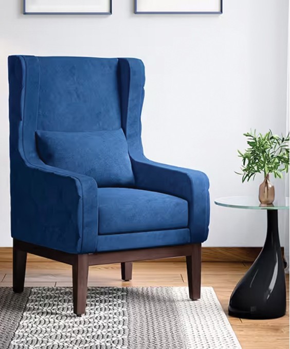 Creta Wing Chair (1 Seater, Fab Blue)