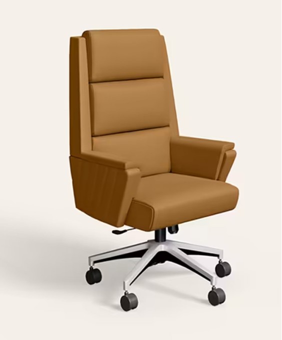 Emerald High Back Leather Ergonomic Office Chair (Tan)