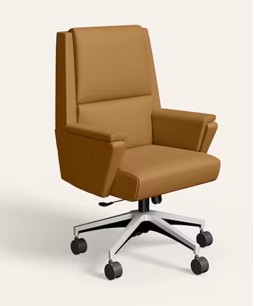 Emerald Mid Back Leather Ergonomic Office Chair (Tan)