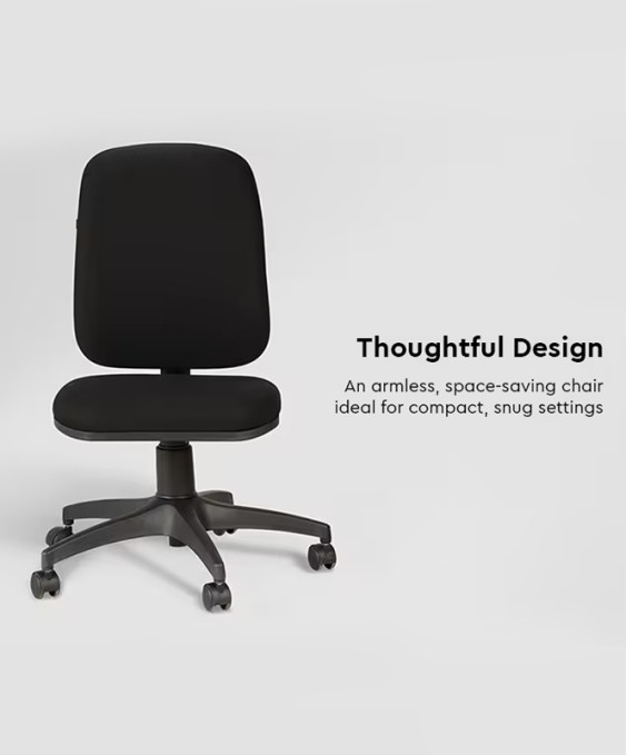 Learn Fabric Adjustble Height Revolving Study Chair (Black)