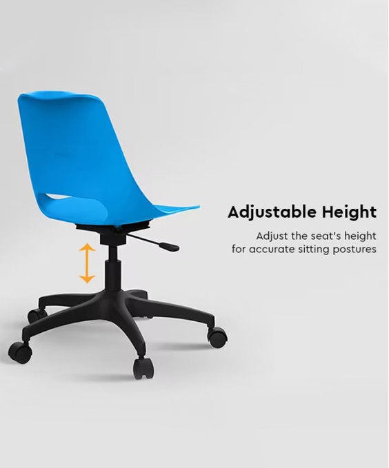 Shine 360 Adjustble Height Revolving Chair (Azure Blue, Sizemark 6)