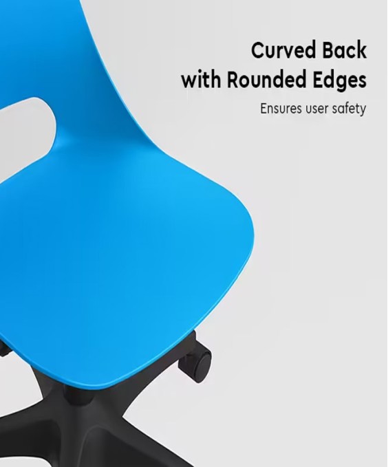 Shine 360 Adjustble Height Revolving Chair (Azure Blue, Sizemark 6)