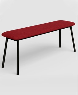 Billet 3 Seater Bench (Fabric, Red)