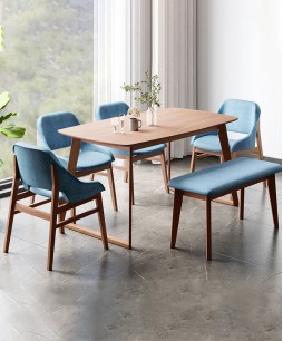 Joey Dining Bench (Denim Blue)