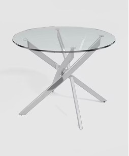 Astral 4 Seater Dining Table (Chrome Finish)