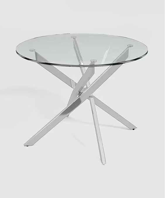 Astral 4 Seater Dining Table (Chrome Finish)