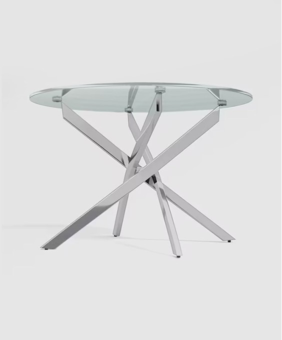 Astral 4 Seater Dining Table (Chrome Finish)