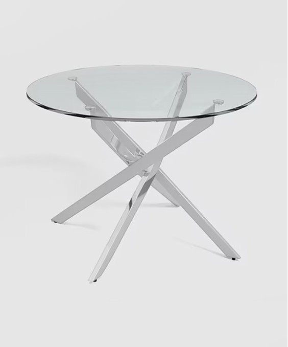 Astral 4 Seater Dining Table (Chrome Finish)